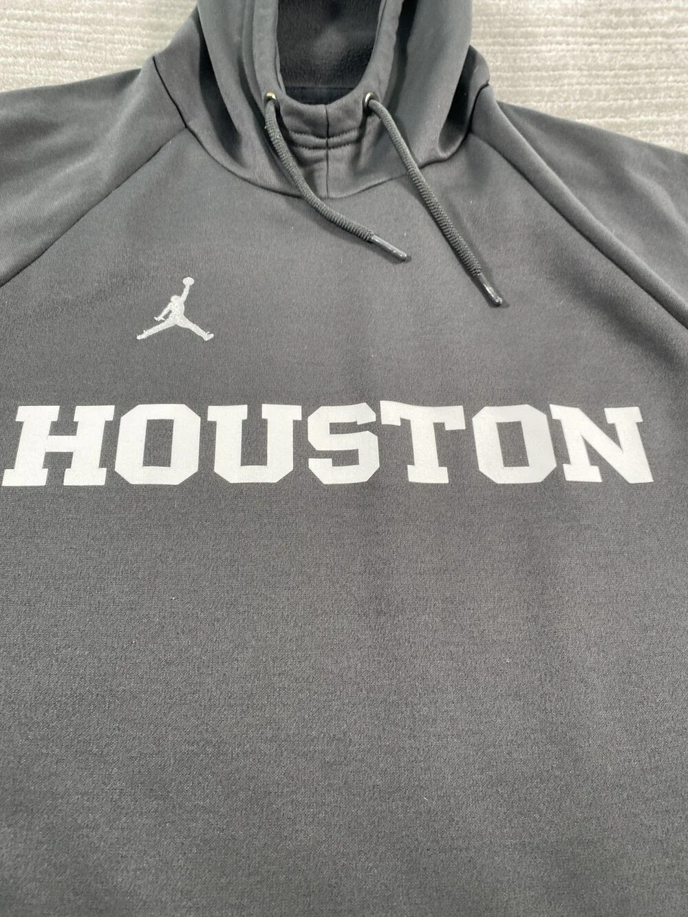 Houston Jordan Hoodie Mens Large Gray Fleece Pullover Basketball AR4311-060